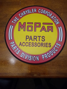 Mopar Chrysler Parts Round Sign