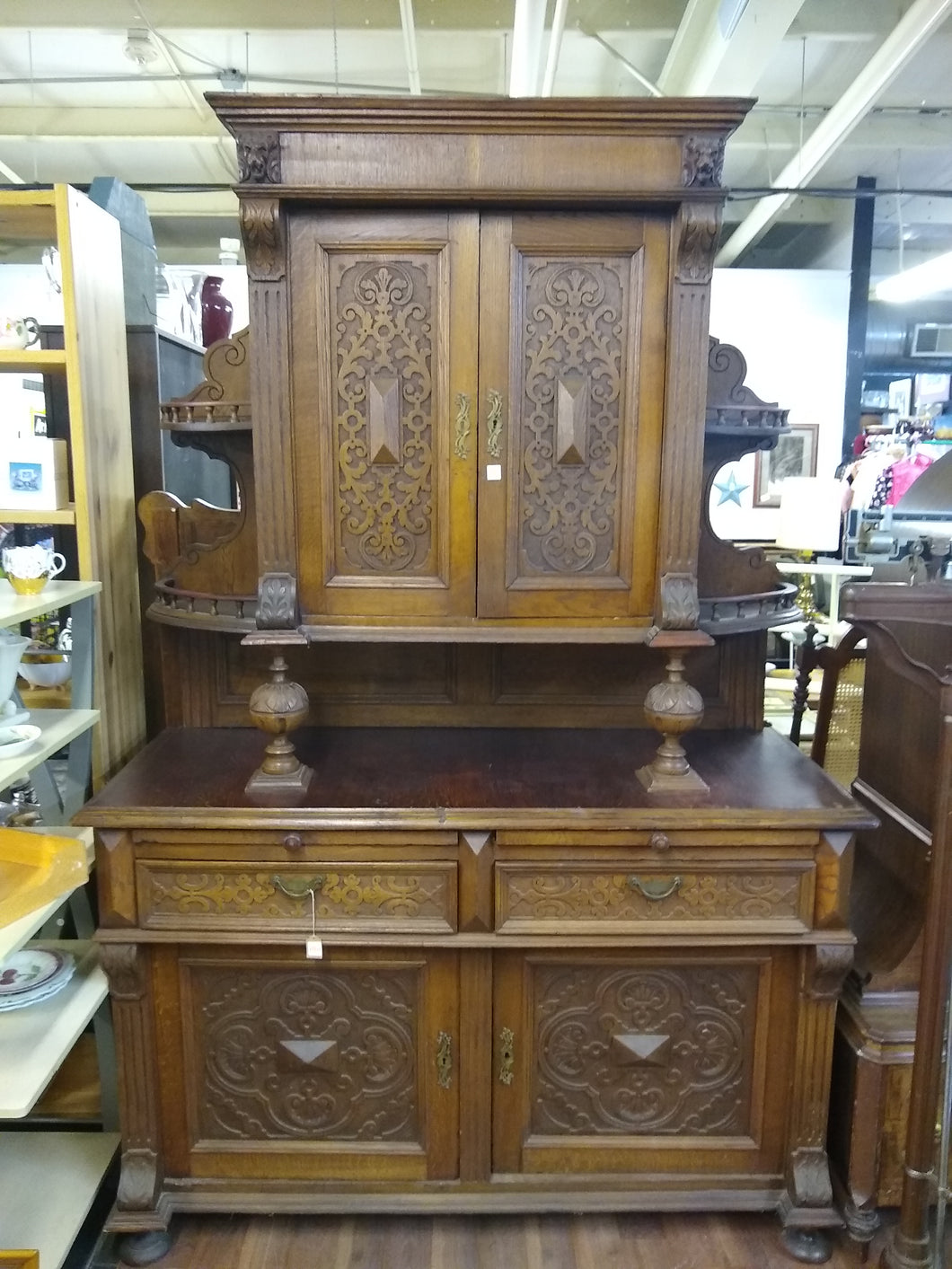 Antique Oak Butler's Pantry