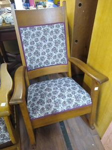 Oak Upholstered Rocker