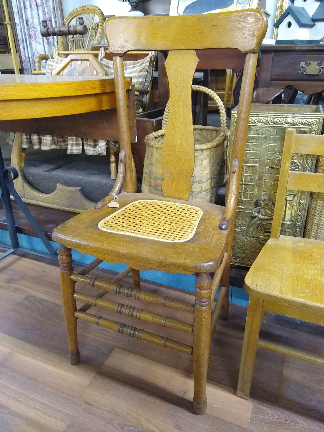 Oak Cane Seat Side Chair